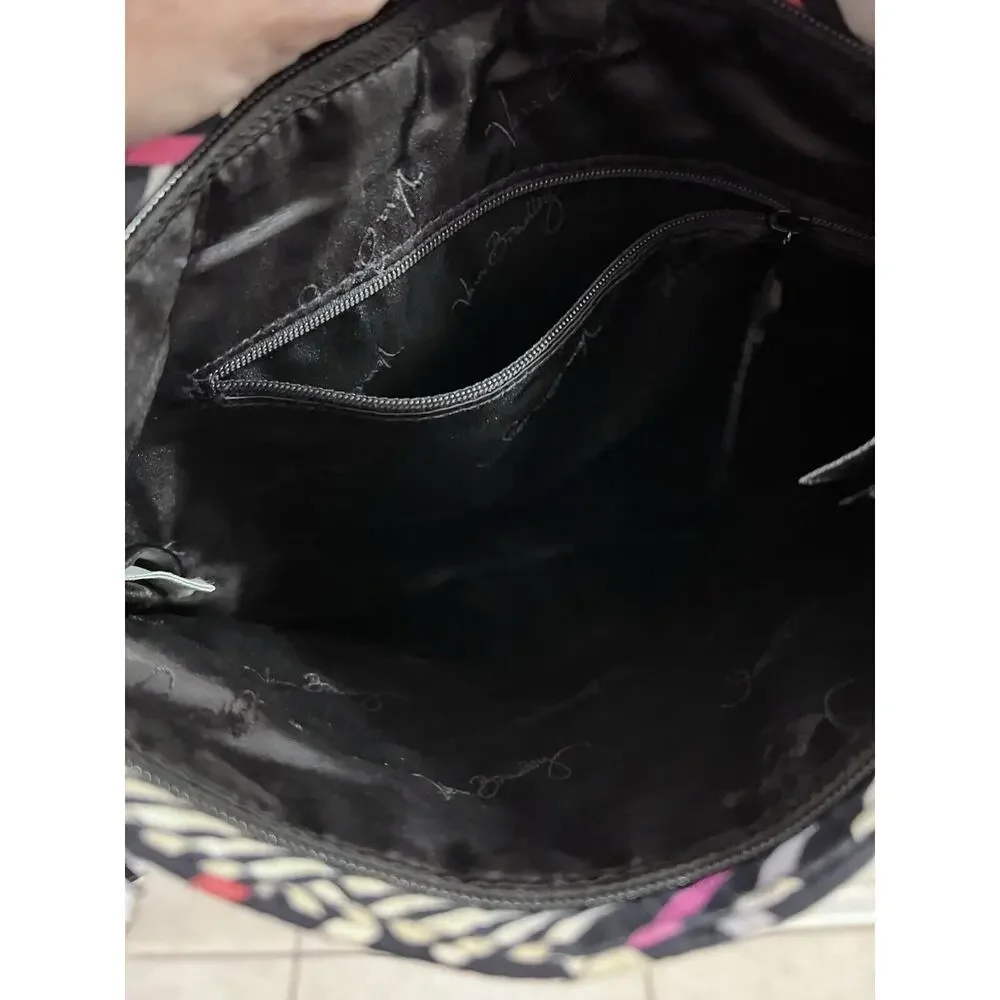 Vera Bradley Black Pink Geometric Pattern Crossbody Bag